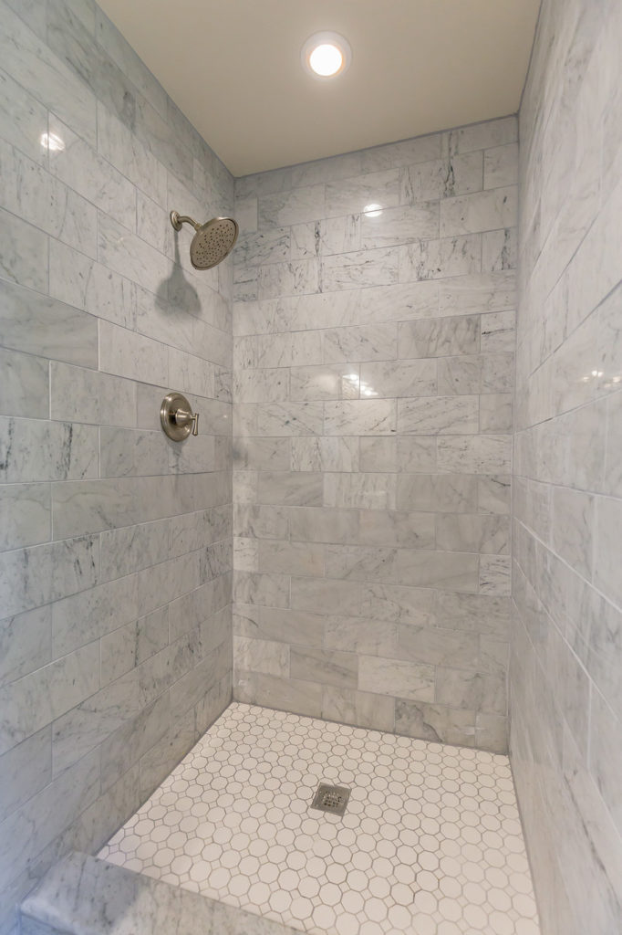AFTER: Carrara Marble Tile Shower
